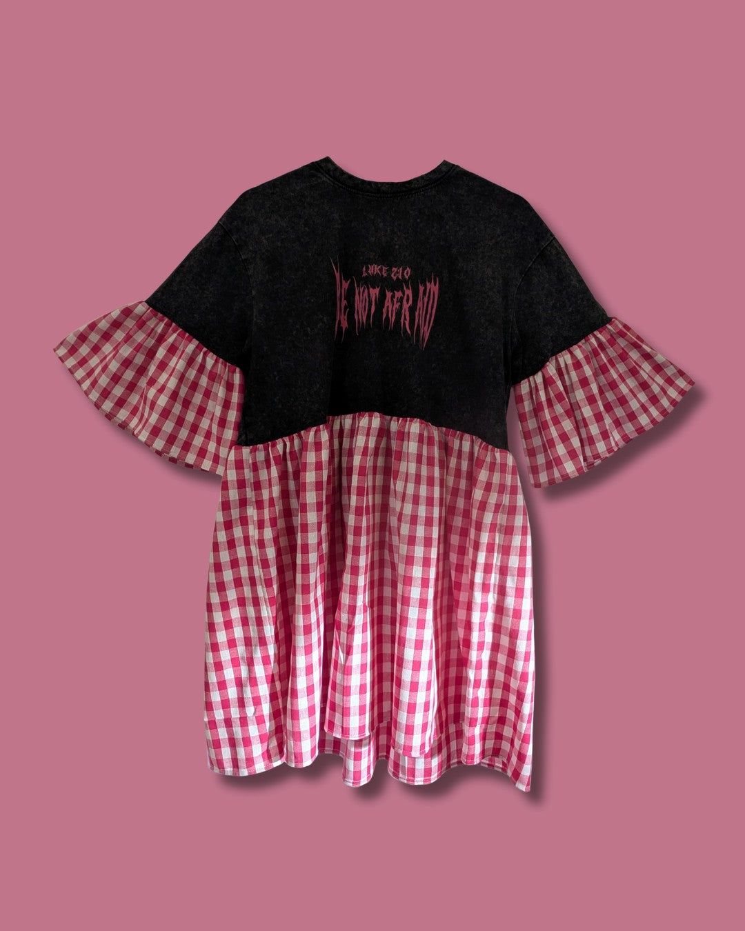 Be Not Afraid - Hot Pink Gingham Smock Dress (S)