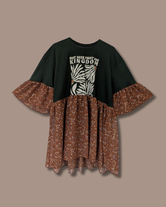 But Seek First His Kingdom - Ditsy Floral Smock Dress (L)