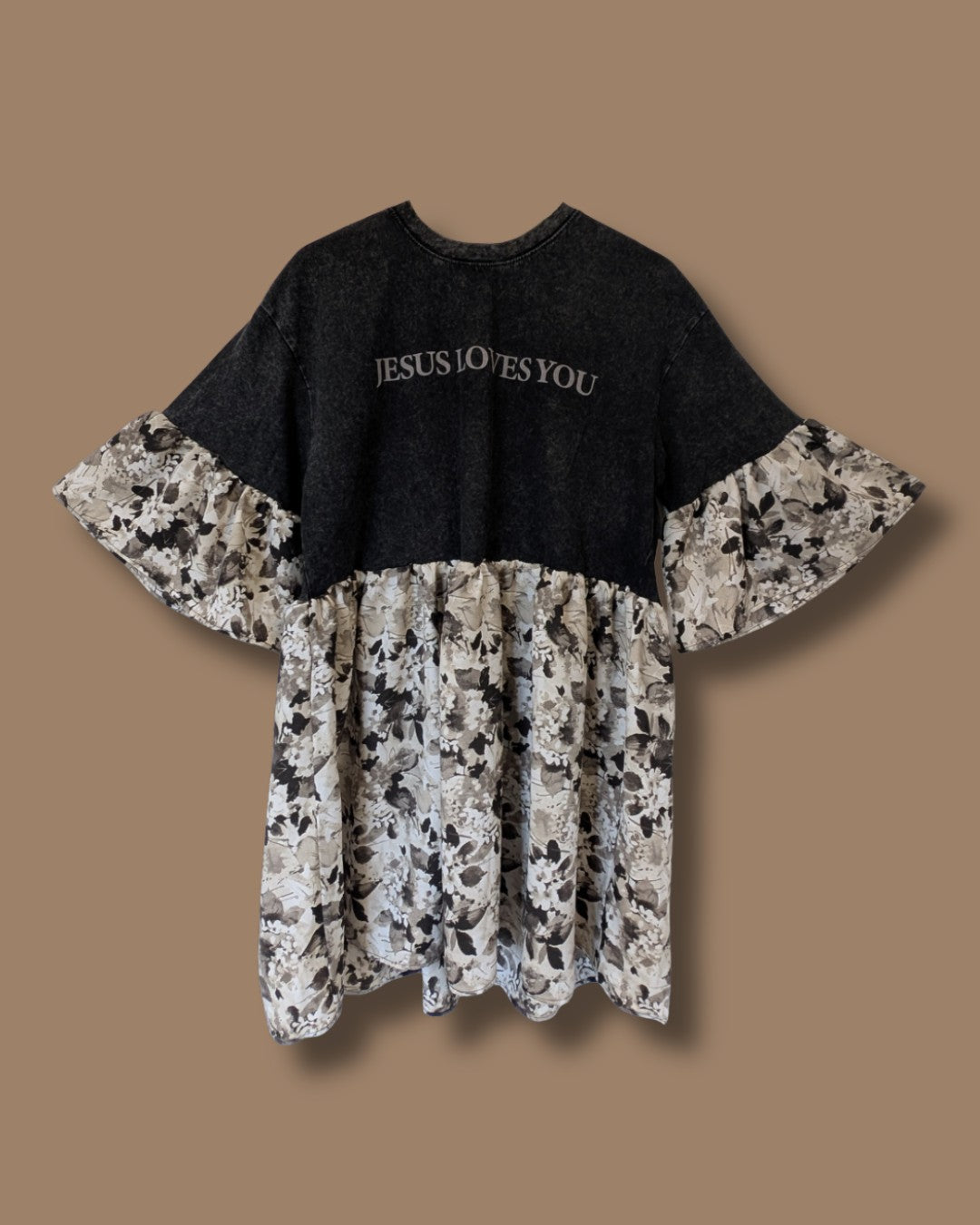 Jesus Loves You - Vintage Floral Smock Dress (M)